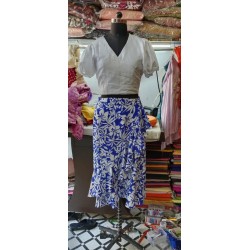 Puff Sleeves Blouse with Western Skirt