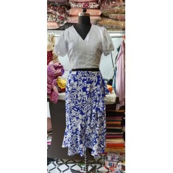Puff Sleeves Blouse with Western Skirt
